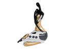 Woman Crossed Legs - Black + White + Gold Sculpture