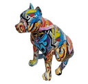 Large Graffiti Leopard - White + Multi-Color Sculpture