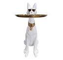 Cool Dog With Plate Modern Black + Gold Sculpture