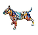 Graffiti Bull Terrier Modern Multi-Color Sculpture