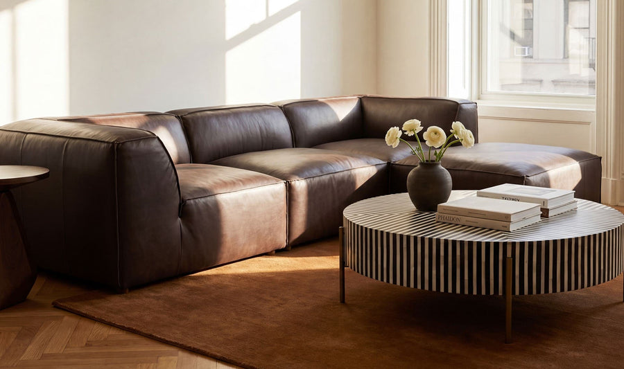 Form Ottoman Espresso Brown Leather
