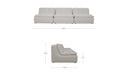 Lino Armless Modular Sofa Textured Oat