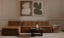 Lino Armless Modular Sofa Tan Leather