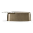 Thrive - Modern Beige Fabric + Antique Brass Sofa