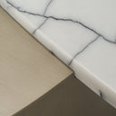 Yano - Modern White Marble + Antique Brass Coffee Table