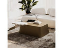 Yano - Modern White Marble + Antique Brass Coffee Table