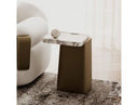 Yano - Modern White Marble + Antique Brass End Table
