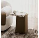 Yano - Modern White Marble + Antique Brass Coffee Table