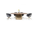 Yara Modern Grey Velvet & Bronze Dining Chair