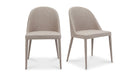BURTON FABRIC DINING CHAIR LIGHT GREY-SET OF TWO