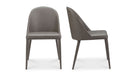 BURTON DINING CHAIR GREY VEGAN LEATHER-SET OF TWO