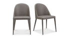 Burton Dining Chair Grey Vegan Leather - Set Of Two