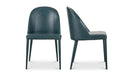 Burton Dining Chair Dark Teal Vegan Leather - Set Of Two