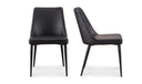 Lula Dining Chair Black Vegan Leather - Set Of Two