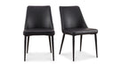 Lula Dining Chair Black Vegan Leather - Set Of Two