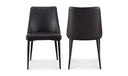LULA DINING CHAIR BLACK VEGAN LEATHER-SET OF TWO