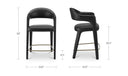 Martens Counter Stool Black Leather