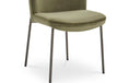 Early Dining Chair Faux Green Mohair-Set Of Two