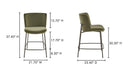 Early Counter Stool Faux Green Mohair