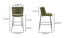 Early Bar Stool Faux Green Mohair