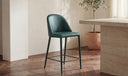 Burton Counter Stool Dark Teal Vegan Leather