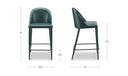 Burton Counter Stool Dark Teal Vegan Leather