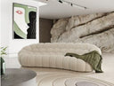 Yolonda - Modern Curved Light Grey Fabric Sofa