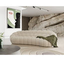 Yolonda - Modern Curved Off-White Fabric Chair