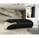 Yolonda - Modern Curved Black Fabric Sofa