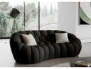 Yolonda - Modern Curved Light Grey Fabric Sofa Set