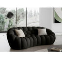 Yolonda - Modern Curved Black Fabric Sofa