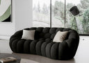 Yolonda - Modern Curved Black Fabric Sofa Set