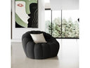 Yolonda - Modern Curved Light Grey Fabric Sofa Set