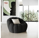 Yolonda - Modern Curved Black Fabric Loveseat