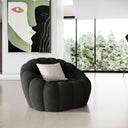 Yolonda - Modern Curved Black Fabric Sofa Set