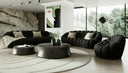 Yolonda - Modern Curved Black Fabric Sofa Set