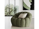 Yolonda - Modern Curved Green Fabric Chair