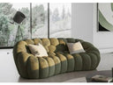 Yolonda - Modern Curved Green Fabric Loveseat