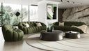 Yolonda - Modern Curved Green Fabric Sofa Set
