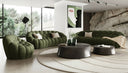 Yolonda - Modern Curved Green Fabric Sofa Set