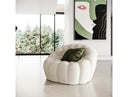 Yolonda - Modern Curved Light Grey Fabric Sofa