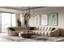 Yolonda - Modern Beige Curved Sectional Sofa