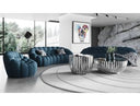 Yolonda - Modern Curved Beige Fabric Sofa Set