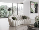 Yolonda - Modern Curved Beige Fabric Sofa Set