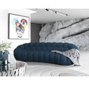 Yolonda - Modern Curved Dark Teal Fabric Loveseat