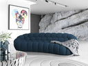 Yolonda - Modern Curved Light Grey Fabric Sofa