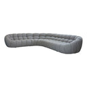 Yolonda - Modern Light Grey Curved Sectional Sofa