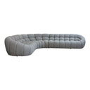 Yolonda - Modern Light Grey Curved Sectional Sofa
