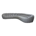 Yolonda - Modern Light Grey Curved Sectional Sofa