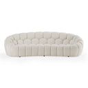 Yolonda - Modern Curved Off-White Fabric Sofa